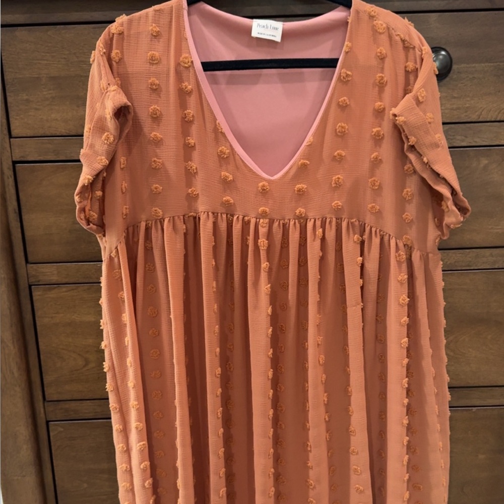 Peach Love California Textured Peach Dress